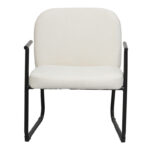 Πολυθρόνα Vindor pakoworld ύφασμα σε κρεμ απόχρωση με μαύρο μεταλλικό πόδι 65x68.5x79.5εκ - Image 3