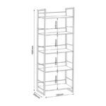 Βιβλιοθήκη Dorfie pakoworld σε φυσική απόχρωση με μαύρο μέταλλο 70x30x159εκ - Image 5