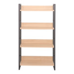 Βιβλιοθήκη Dorfie pakoworld σε φυσική απόχρωση με μαύρο μέταλλο 70x30x124.5εκ - Image 2