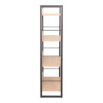 Βιβλιοθήκη Dorfie pakoworld σε φυσική απόχρωση με μαύρο μέταλλο 70x30x124.5εκ - Image 3