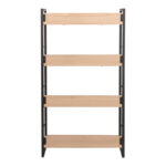 Βιβλιοθήκη Dorfie pakoworld σε φυσική απόχρωση με μαύρο μέταλλο 70x30x124.5εκ - Image 4