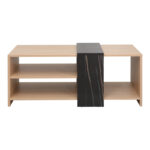 Τραπέζι σαλονιού Cozeto pakoworld σε φυσική απόχρωση με όψη μαρμάρου 100x53x41.5εκ - Image 2