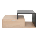 Τραπέζι σαλονιού Vople pakoworld σε φυσική με ανθρακί απόχρωση 90x50x40εκ - Image 2