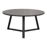 Τραπέζι σαλονιού Berton pakoworld σε όψη μαρμάρου με μαύρο μέταλλο Φ80x40εκ - Image 3