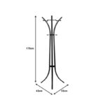 Καλόγερος ρούχων Bamile pakoworld λευκό μέταλλο και rubberwood σε φυσική απόχρωση 51x63x175εκ