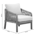 Σαλόνι κήπου Malibu pakoworld μασίφ ξύλο ακακίας-ύφασμα μπεζ - Image 4