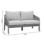 Σαλόνι κήπου Malibu pakoworld μασίφ ξύλο ακακίας-ύφασμα μπεζ - Image 5