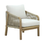 Σετ σαλονιού 4τμχ Malibu I pakoworld μασίφ ξύλο ακακίας-μπεζ ύφασμα - Image 2