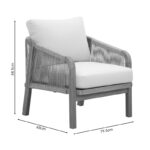 Σετ σαλονιού 4τμχ Malibu I pakoworld μασίφ ξύλο ακακίας-μπεζ ύφασμα - Image 5