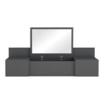 Τουαλέτα κρεβατοκάμαρας Paltar pakoworld επιτοίχια με καθρέπτη σε ανθρακί απόχρωση 100x39.1x33εκ