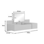 Τουαλέτα κρεβατοκάμαρας Paltar pakoworld επιτοίχια με καθρέπτη σε ανθρακί απόχρωση 100x39.1x33εκ - Image 4