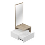 Έπιπλο εισόδου Kendi pakoworld επιτοίχιο με καθρέπτη σε λευκό-sonoma απόχρωση 49.1x31.3x90εκ