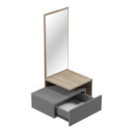 Έπιπλο εισόδου Kendi pakoworld επιτοίχιο με καθρέπτη σε sonoma- ανθρακί 49.1x31.3x90εκ