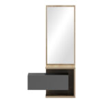 Έπιπλο εισόδου Kendi pakoworld επιτοίχιο με καθρέπτη σε sonoma- ανθρακί 49.1x31.3x90εκ - Image 2