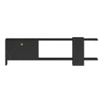 Έπιπλο τηλεόρασης Standi pakoworld σε μαύρο-μαύρο μαρμάρου απόχρωση 120x25x36.8εκ - Image 2