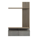 Σύνθετο σαλονιού Perlento pakoworld σε μπεζ μαρμάρου με sonoma απόχρωση 140x41x219.5εκ - Image 3