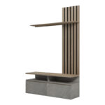 Σύνθετο σαλονιού Perlento pakoworld σε μπεζ μαρμάρου με sonoma απόχρωση 140x41x219.5εκ - Image 4