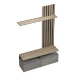 Σύνθετο σαλονιού Perlento pakoworld σε μπεζ μαρμάρου με sonoma απόχρωση 140x41x219.5εκ - Image 5