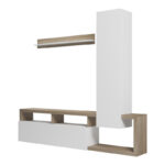 Σύνθετο σαλονιού Leganto pakoworld σε sonoma με λευκή απόχρωση 220.5x35x197.5εκ - Image 4