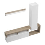 Σύνθετο σαλονιού Leganto pakoworld σε sonoma με λευκή απόχρωση 220.5x35x197.5εκ - Image 5