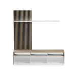 Σύνθετο σαλονιού Delfina pakoworld σε sonoma με λευκή απόχρωση 190x40x199.5εκ