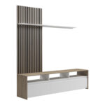 Σύνθετο σαλονιού Delfina pakoworld σε sonoma με λευκή απόχρωση 190x40x199.5εκ - Image 2