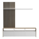 Σύνθετο σαλονιού Delfina pakoworld σε sonoma με λευκή απόχρωση 190x40x199.5εκ - Image 3