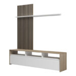 Σύνθετο σαλονιού Delfina pakoworld σε sonoma με λευκή απόχρωση 190x40x199.5εκ - Image 4