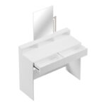 Τουαλέτα κρεβατοκάμαρας Frentsel pakoworld με καθρέπτη σε λευκή απόχρωση 100x40x140εκ