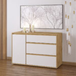 Μπουφές NITRO SOFT Λευκό με Βελανιδιά 120x40x80cm