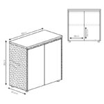 Ντουλάπι γραφείου χαμηλό επαγγελματικό Oscar pakoworld καρυδί-ανθρακί 80x40x80εκ - Image 4