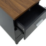 Συρταριέρα επαγγελματική τροχήλατη Oscar pakoworld 3ων συρταριών καρυδί-ανθρακί 40x48x63εκ - Image 5