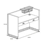 Γραφείο reception επαγγελματικό Oscar pakoworld σε καρυδί-ανθρακί απόχρωση 140x65x110εκ - Image 3