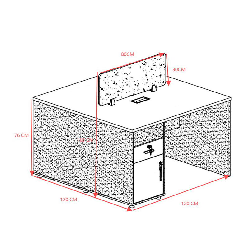 246-000033-1 Γραφείο εργασίας επαγγελματικό 2 θέσεων Dakota pakoworld σε καρυδί-ανθρακί απόχρωση 120x120x76εκ - Image 1
