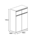 Ντουλάπια γραφείου επαγγελματικά Oscar pakoworld καρυδί-ανθρακί 200x40x120εκ - Image 4