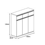 Ντουλάπια γραφείου επαγγελματικά Oscar pakoworld καρυδί-ανθρακί 240x40x120εκ - Image 2