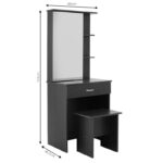 Τουαλέτα κρεβατοκάμαρας Zelia pakoworld με καθρέπτη και σκαμπό χρώμα oak 60x40.5x151εκ - Image 5