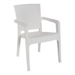 Τραπεζαρία Icon-Halcyon pakoworld σετ 3τεμ PP σε λευκή απόχρωση