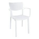 Τραπεζαρία Icon-Fontline pakoworld σετ 5τεμ PP σε λευκή απόχρωση