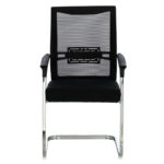 Καρέκλα γραφείου επισκέπτη Chromatic pakoworld μέταλλο-mesh μαύρο - Image 3