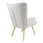 Πολυθρόνα Fluffy pakoworld ύφασμα ανοιχτό γκρι-φυσικό πόδι 75x69x96εκ - Image 2