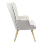 Πολυθρόνα Fluffy pakoworld ύφασμα ανοιχτό γκρι-φυσικό πόδι 75x69x96εκ - Image 4