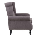 Πολυθρόνα Piore pakoworld ανθρακί ύφασμα και πόδι rubberwood σε μαύρη απόχρωση 77x80x106εκ - Image 2