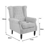 Πολυθρόνα Piore pakoworld ανθρακί ύφασμα και πόδι rubberwood σε μαύρη απόχρωση 77x80x106εκ - Image 5