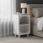 Κομοδίνο Emersi pakoworld MDF σε λευκή απόχρωση 40x32x70εκ