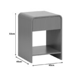 Κομοδίνο Lemperto pakoworld MDF σε γκρι απόχρωση 40x40x53εκ - Image 5