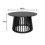 Τραπέζι σαλονιού Domonic pakoworld mdf σε μαύρη απόχρωση Φ80x45εκ - Image 4