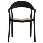 Πολυθρόνα Ember στοιβαζόμενη pakoworld με UV protection PP μπεζ-μαύρο 52.5x56.5x81εκ. - Image 3