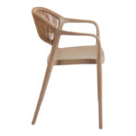 Πολυθρόνα Ankara pakoworld στοιβαζόμενη pp-pe rattan σε μόκα-φυσική απόχρωση 54x55.5x77εκ - Image 2