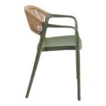 Πολυθρόνα Ankara pakoworld στοιβαζόμενη pp-pe rattan σε λαδί-φυσική απόχρωση 54x55.5x77εκ - Image 2